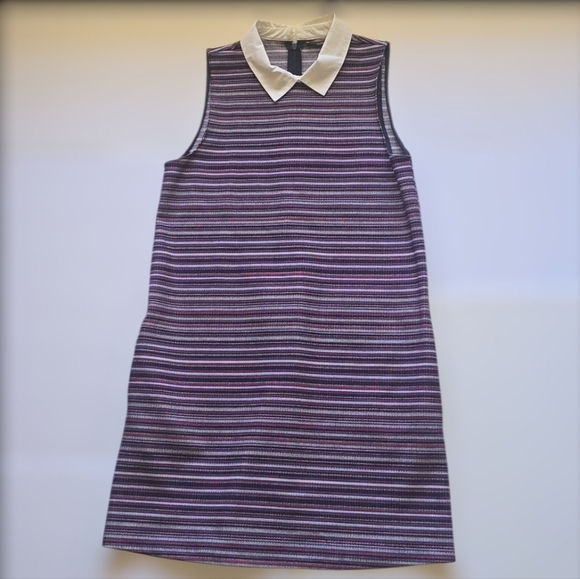 Zara Trafaluc Collection Striped Sleeveless White Collar Shift Dress - Picture 8 of 16